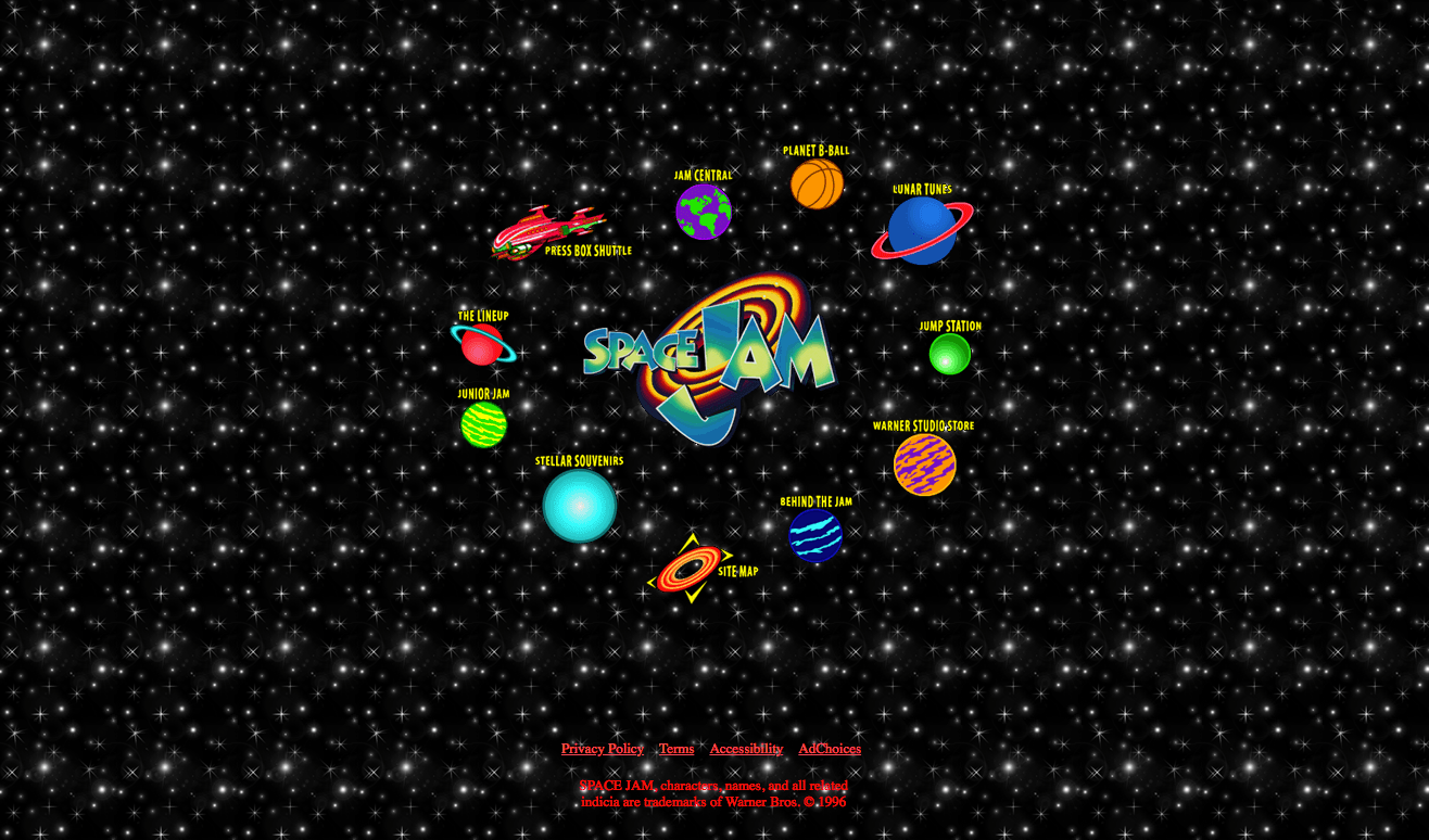 The original 1996 Space Jam website