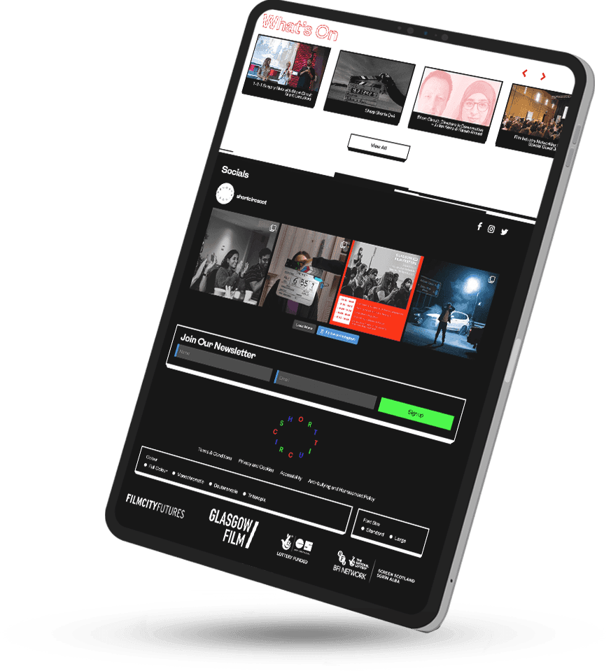 A Glasgow Charity Website Design on Tablet