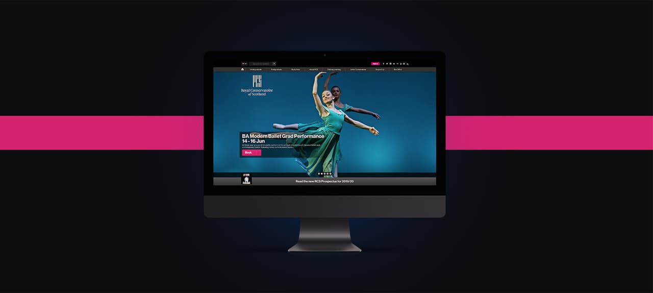 Royal Conservatoire of Scotland website on a desktop screen